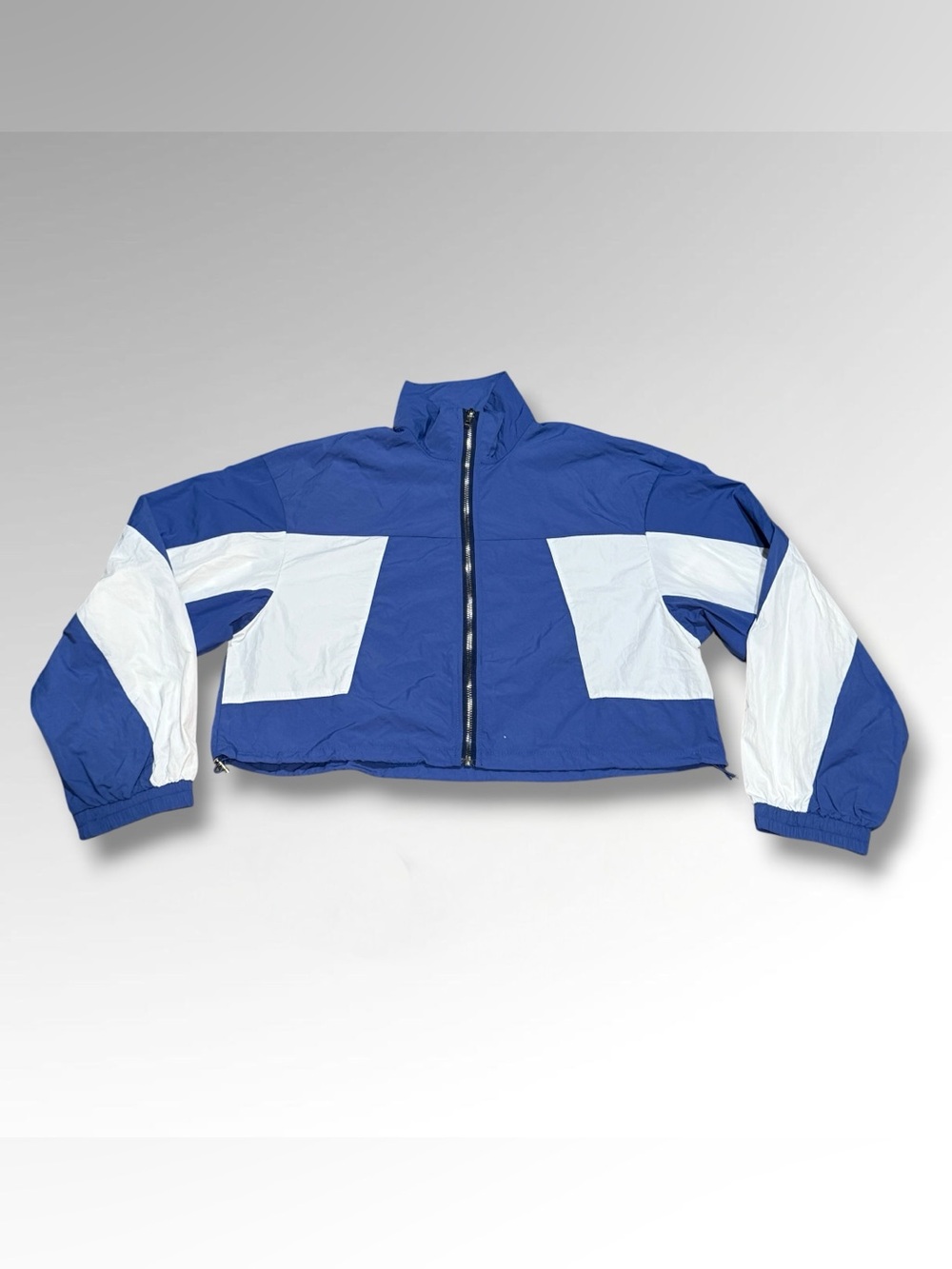 Cropped Blue Colorblock Windbreaker